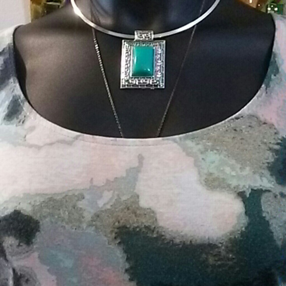 New York & Company Water Color Print Tank Top - Picture 4 of 8